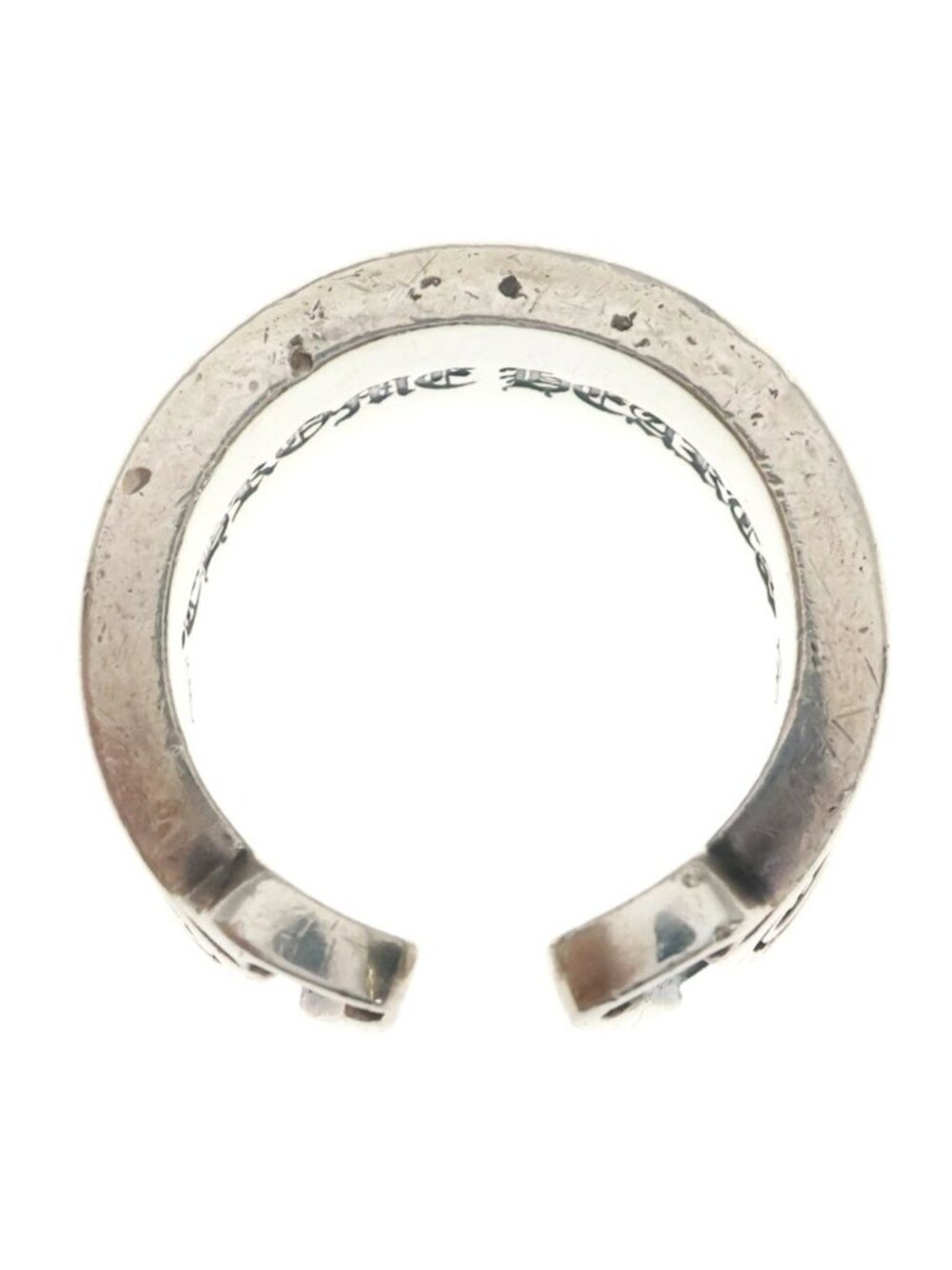 Chrome Hearts Lg Scroll Label Large Ring 925 Sterling… - Gem